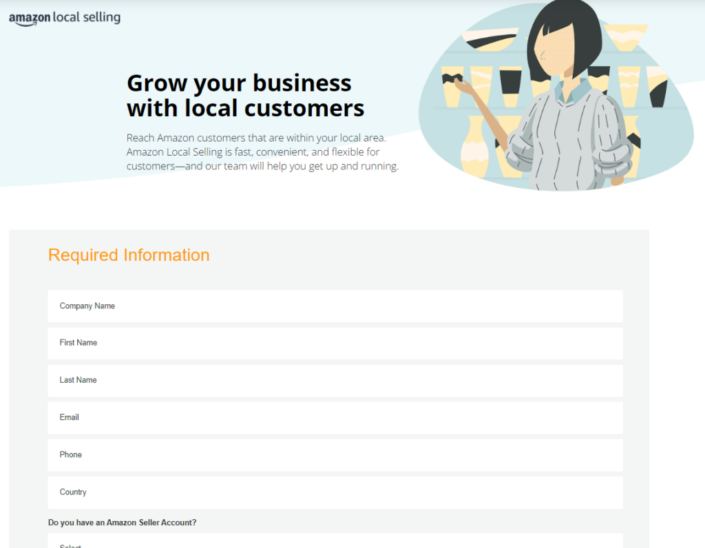 How To Sell Local Products on Amazon - Program application